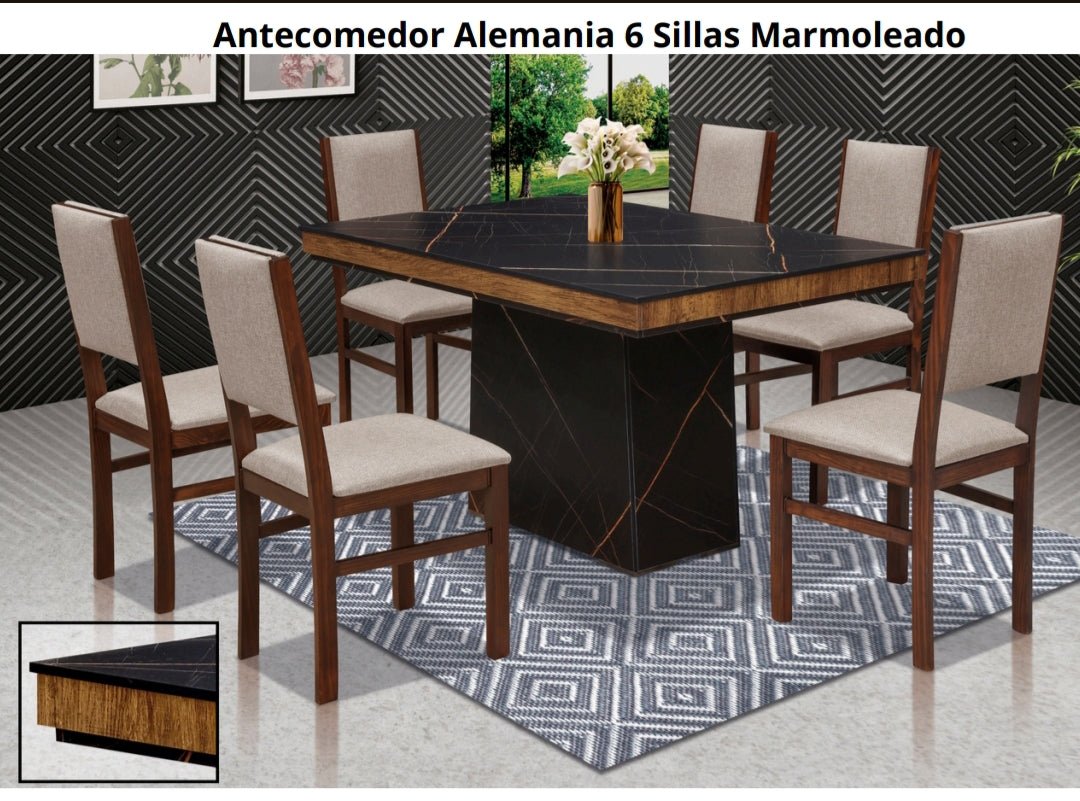 Antecomedor Alemania 6 personas - Muebleria Paty
