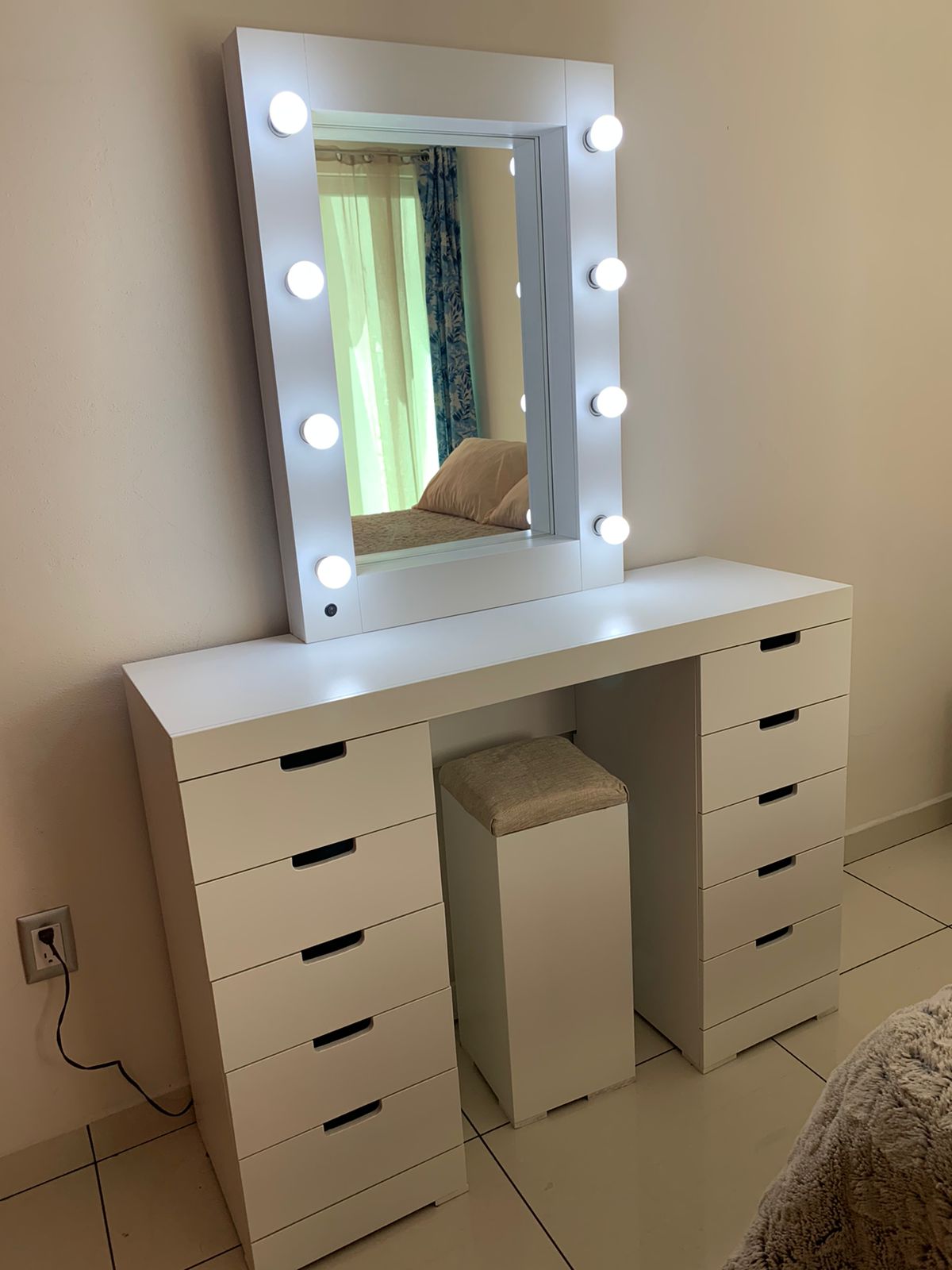 Tocador Estrella Vanity - Estilo Hollywood - Muebleria Paty