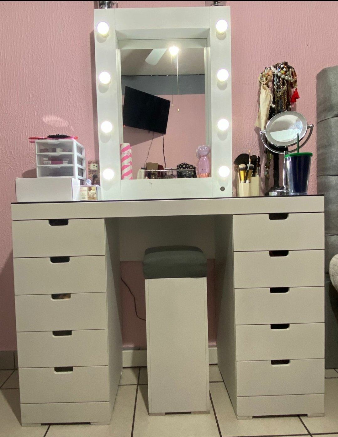 Tocador Estrella Vanity - Estilo Hollywood - Muebleria Paty