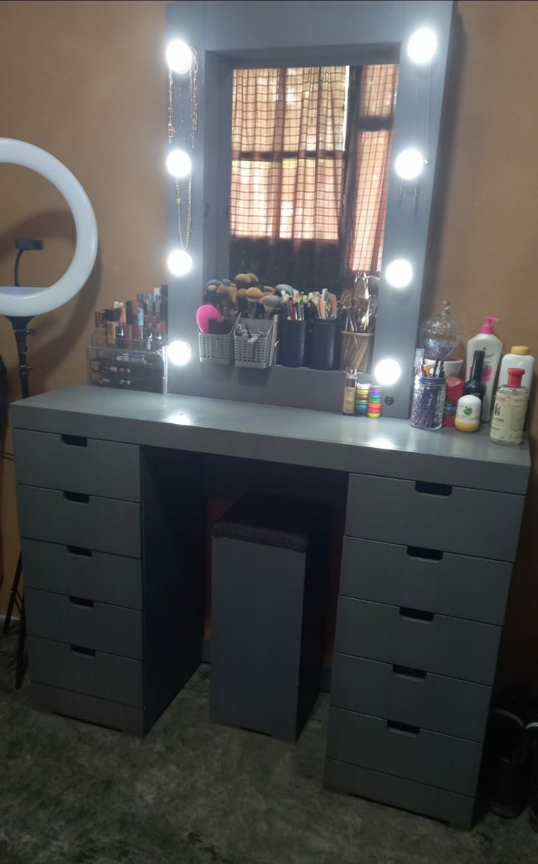 Tocador Estrella Vanity - Estilo Hollywood - Muebleria Paty