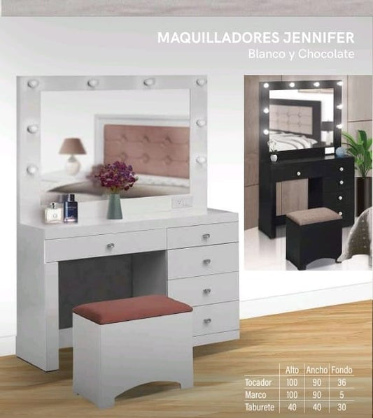 Tocador Vanity tipo Hollywood Jennifer - Muebleria Paty