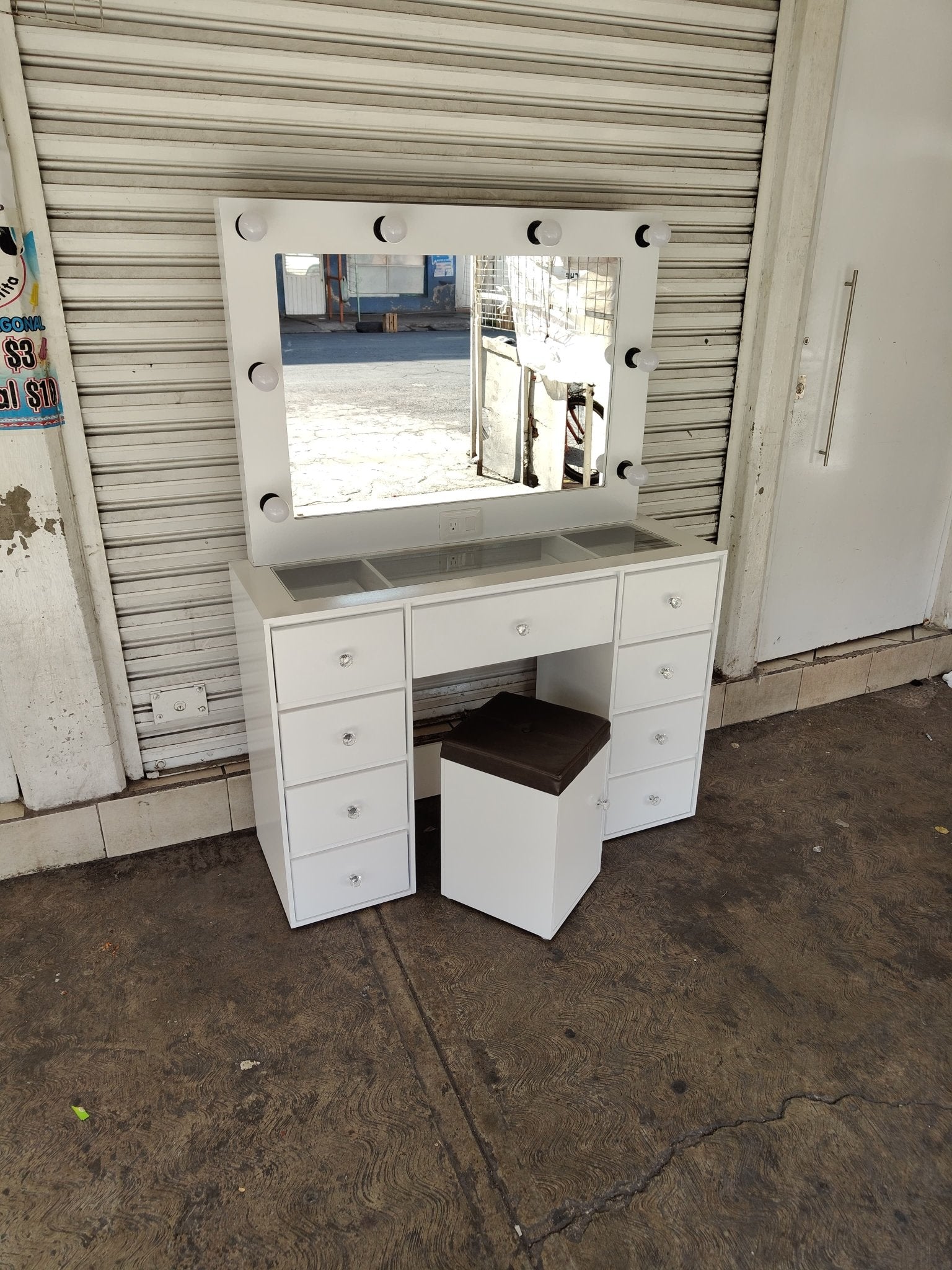 Tocador Vanity tipo Hollywood Jhon - Muebleria Paty