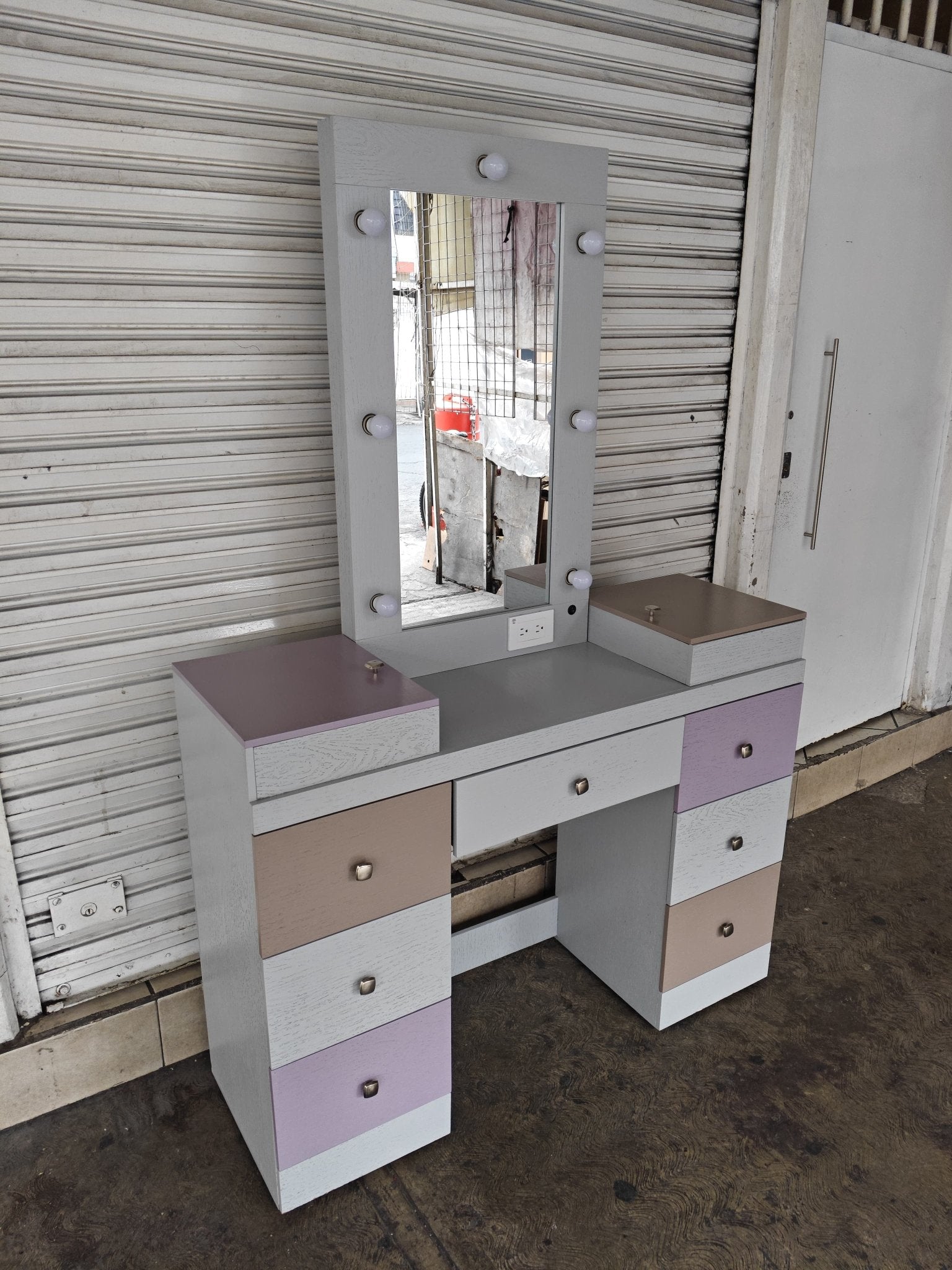 Tocador Vanity tipo Hollywood Vaniglam - Muebleria Paty